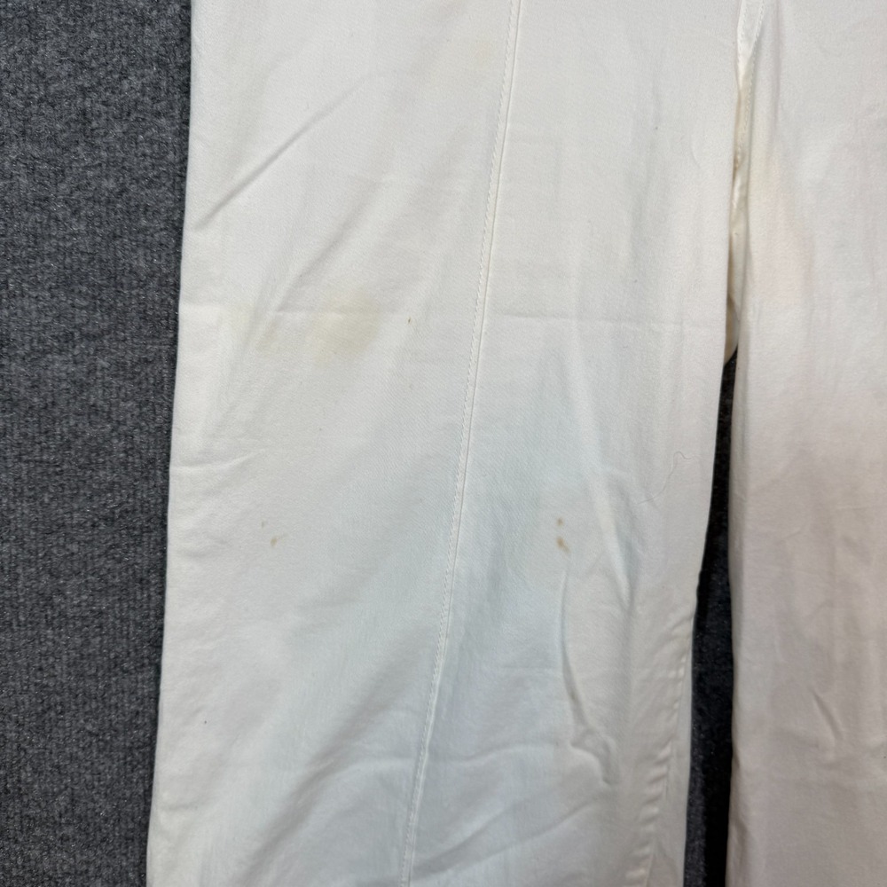 Anthropologie Pants Womens‎ 10 White Chinos Wide Leg Cropped Pockets Flaw - Picture 4 of 8